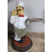 Used Chef Statue with Tray