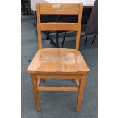 Vintage Oak Ladder-Back School Chair