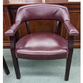 Used Burgundy Faux Leather Guest Chair