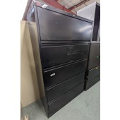 Used Metal Lateral File Cabinet, Black