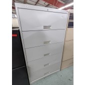 Used Metal Receding Lateral File Cabinet with Roll Out Shelves by HON