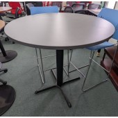 Closeout Round High Top Table, Gray Laminate