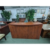 Used Cherry L-Shaped Reception Desk