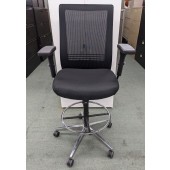 Closeout Black Mesh Drafting Stool