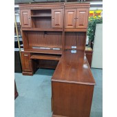 Used L Shape Desk with Hutch Set