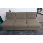 Used Armless Sofa in Sage Green Upholstery