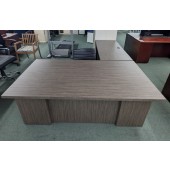 Used Gray Woodgrain L-Shape Desk
