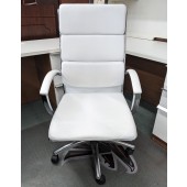 Faux White Leather Executive Chair
