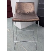 Used Sled Base Bar Stool, Brown