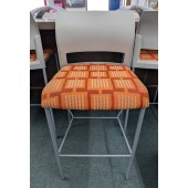 Used Gray Stool with Upholstered Seat
