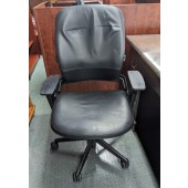 Used Steelcase Leap V2 Task Chair, Black Leather