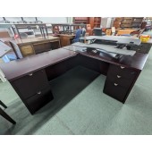 Used Mahogany L Shape Desk