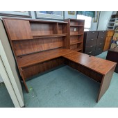 Used L-Shape Desk Shell with Hutch