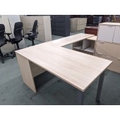 Used Maple L-Desk with Shelves