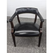 Used Black Faux Leather Captain's Chair