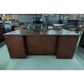 Used Cherry L-Shape Desk, Left Return