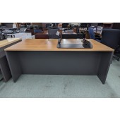 Used Honey Maple and Gray Executive Desk