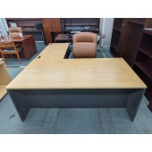 Used Maple and Gray L-Shape Desk by Artopex