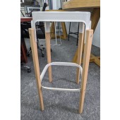 Used White Steel and Beech Bar Stool
