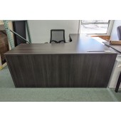 Used Laminate L-Shaped Desk, Gray Woodgrain