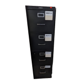 Used Metal 4-Drawer Vertical File Cabinet, Black