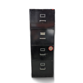 Used HON Metal 4-Drawer File Cabinet, Black