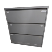 Used 3-Drawer Metal Lateral File Cabinet, Gray