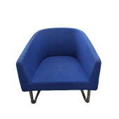 Used Barrel Lounge Chair, Cobalt Blue