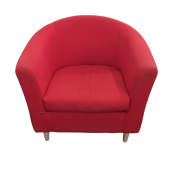 Used Barrel Club Chair, Red