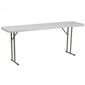 18"W X 72"L Granite White Plastic Folding Training Table