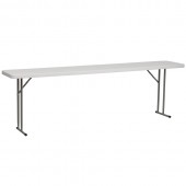 18"W x 96"L Granite White Plastic Folding Training Table
