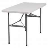 24"W x 48"L Granite White Plastic Folding Table