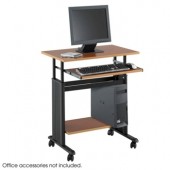 Muv Computer Workstation with Adjustable Height in Cherry