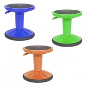 Carter Adjustable Height Kids Flexible Active Stool for Classroom and Home with Non-Skid Bottom in Blue, 14" - 18" Seat Height 