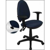 Navy Blue Fabric Multi-Function Task Chair with Adjustable Lumbar Support, Arms 