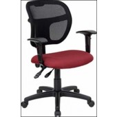 Burgundy Fabric & Mesh Task Chair with Arms