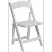 HERCULES White Wood Folding Chair