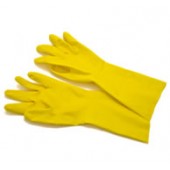 AmerCare® Yellow Flock-lined Latex Cleaning Gloves