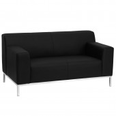 HERCULES Definity Series Contemporary Black LeatherSoft Loveseat