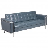 HERCULES Lesley Series Contemporary Gray LeatherSoft Sofa with Encasing Frame