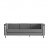 Hercules Regal Series Contemporary Gray LeatherSoft Sofa with Encasing Frame