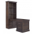 Shoreham Bookcase with Penisula Desk by Parker House, #SHO-3PC-LIB-DESK