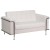 HERCULES Lesley Series Contemporary Melrose White LeatherSoft Loveseat with Encasing Frame