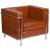 HERCULES Regal Series Contemporary Cognac LeatherSoft Chair with Encasing Frame