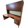 Preowned Credenza Desk with Corner Extension and Hutch
