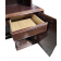 Preowned Mahogany Laminate Credenza Desk and Hutch