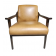 Preowned West Elm Mid-Century Leather and Wood Chair, Williams Sonoma