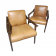 Preowned West Elm Mid-Century Leather and Wood Chair, Williams Sonoma