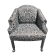 Preowned Damask Lounge Chair with Casters