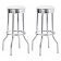 Theodore Upholstered Top Bar Stools White and Chrome (Set of 2)